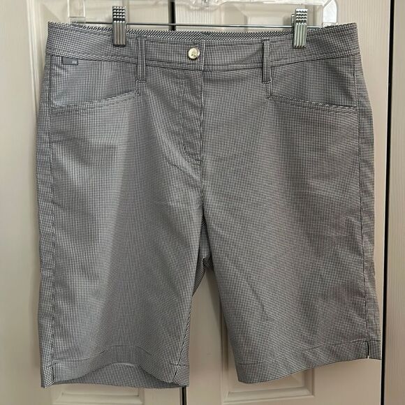 ***** 5 for $25 Nivo Black and White Checked Golf Shorts - Picture 1 of 5